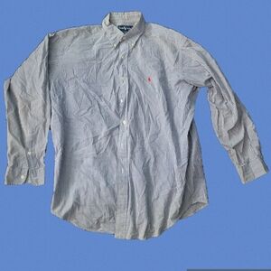 Ralph Lauren BLAKE Mens Blue Gingham Button Down Long Sleeve Shirt